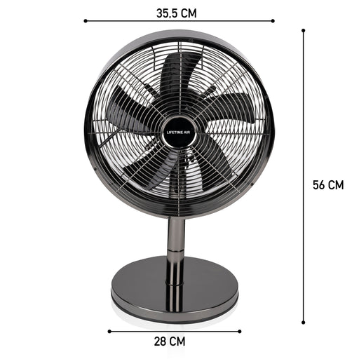 Lifetime Air - Tafelventilator – 30 cm – Antraciet / Gunmetal – Energiezuinig & Krachtig (35W) - Bivakshop