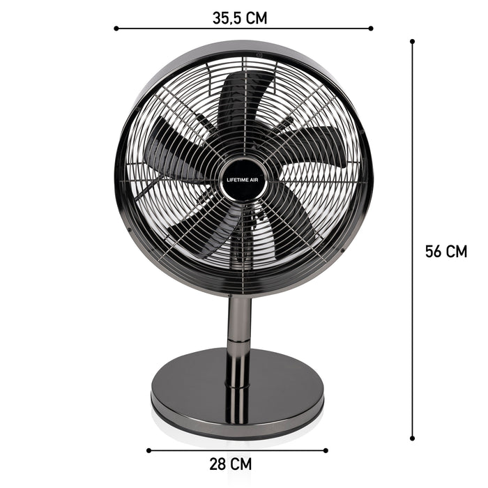 Lifetime Air - Tafelventilator – 30 cm – Antraciet / Gunmetal – Energiezuinig & Krachtig (35W) - Bivakshop