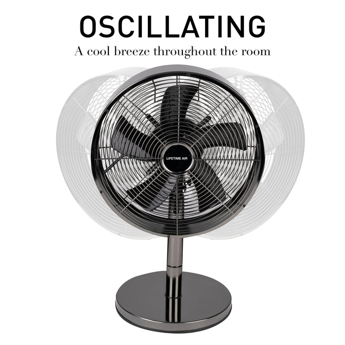 Lifetime Air - Tafelventilator – 30 cm – Antraciet / Gunmetal – Energiezuinig & Krachtig (35W) - Bivakshop