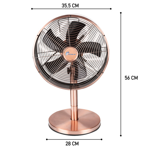 Lifetime Air - Tafelventilator – 30 cm – Krachtig (35W) – Effectieve Luchtcirculatie voor 230V - Bivakshop