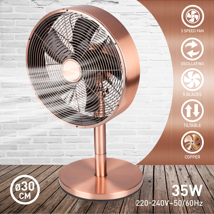 Lifetime Air - Tafelventilator – 30 cm – Krachtig (35W) – Effectieve Luchtcirculatie voor 230V - Bivakshop