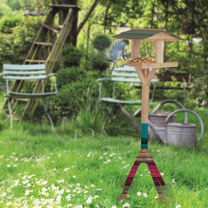 Lifetime Garden – Vogelvoederhuis op Paal – Houten Voederplek – Dakbescherming - Bivakshop