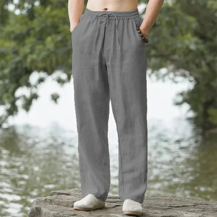 Linnen - katoen joggers voor heren – Losse casual pasvorm - Bivakshop