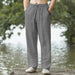 Linnen - katoen joggers voor heren – Losse casual pasvorm - Bivakshop
