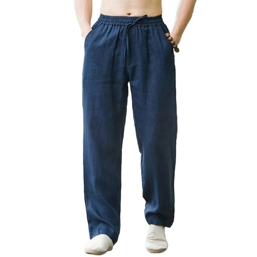 Linnen - katoen joggers voor heren – Losse casual pasvorm - Bivakshop