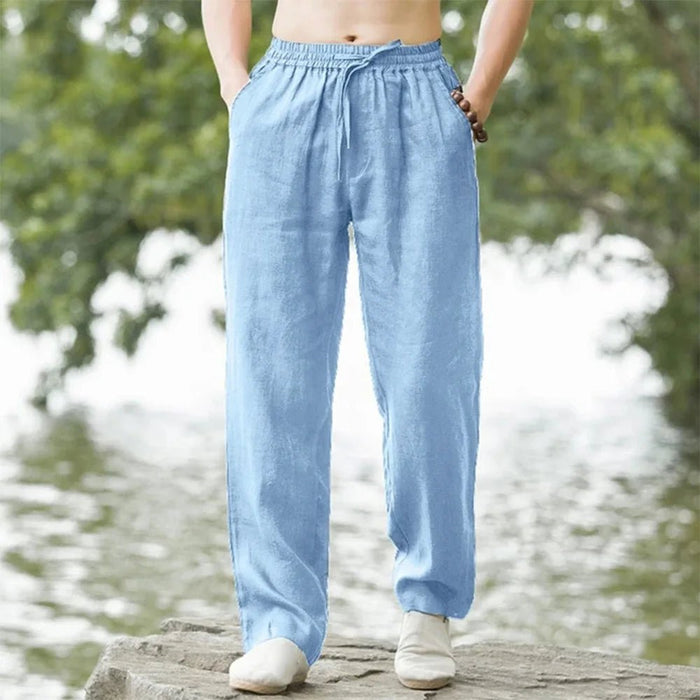 Linnen - katoen joggers voor heren – Losse casual pasvorm - Bivakshop
