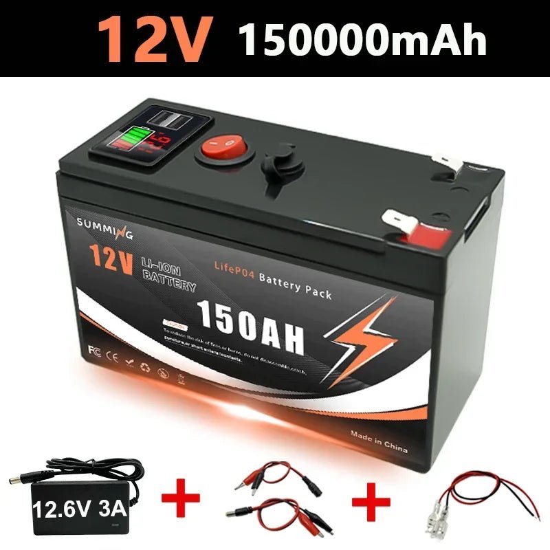 Lithium 12V 150Ah LiFePO4 Deep Cycle Accu – 4000+ Cycli – Betrouwbare Energieopslag - Bivakshop