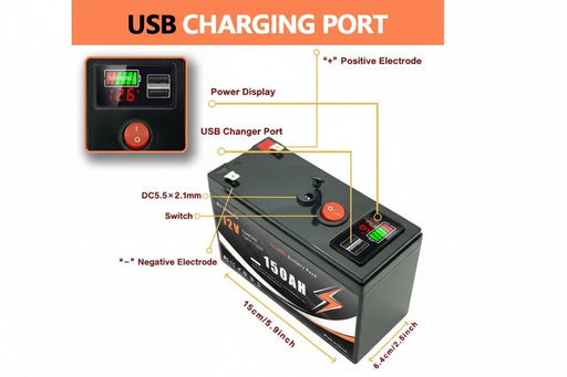 Lithium 12V 150Ah LiFePO4 Deep Cycle Accu – 4000+ Cycli – Betrouwbare Energieopslag - Bivakshop