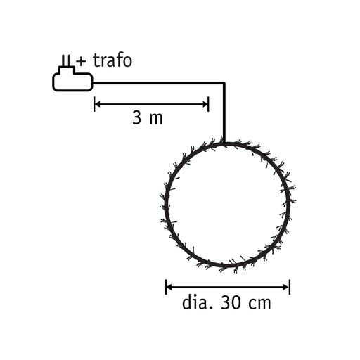 Luca Lighting – LED Krans Ø30 cm – Zwart met 108 Warm Witte LED’s – IP44 Buiten - Bivakshop