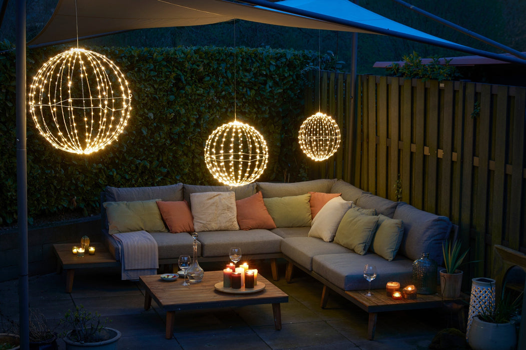 Luca Lighting – LED lichtbal Ø60 cm – 400 classic white LED’s – IP44 & timer - Bivakshop