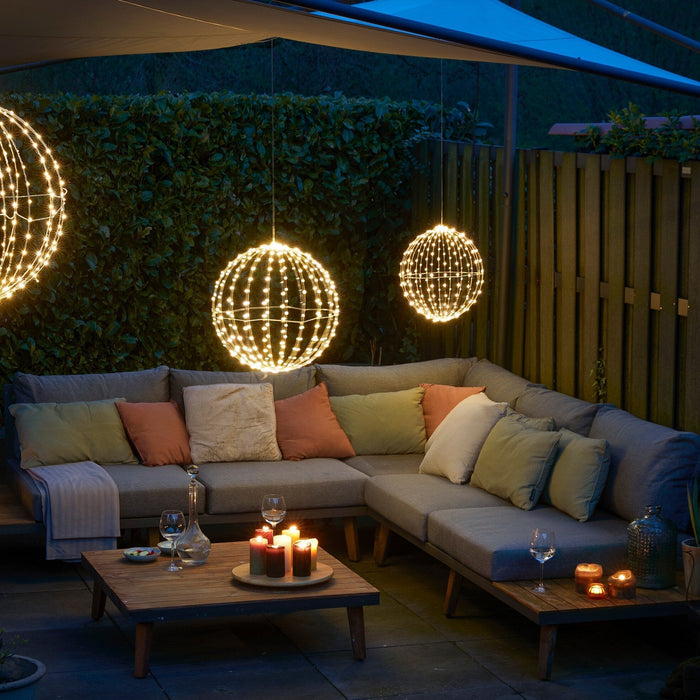 Luca Lighting – LED lichtbal Ø60 cm – 400 classic white LED’s – IP44 & timer - Bivakshop