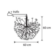 Luca Lighting – LED Lichtbal – Ø60 cm – Warm Wit – 1200 LED – IP44 Timer - Bivakshop