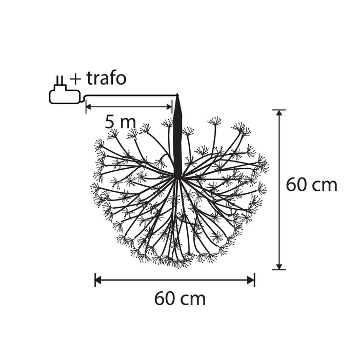 Luca Lighting – LED Lichtbal – Ø60 cm – Warm Wit – 1200 LED – IP44 Timer - Bivakshop