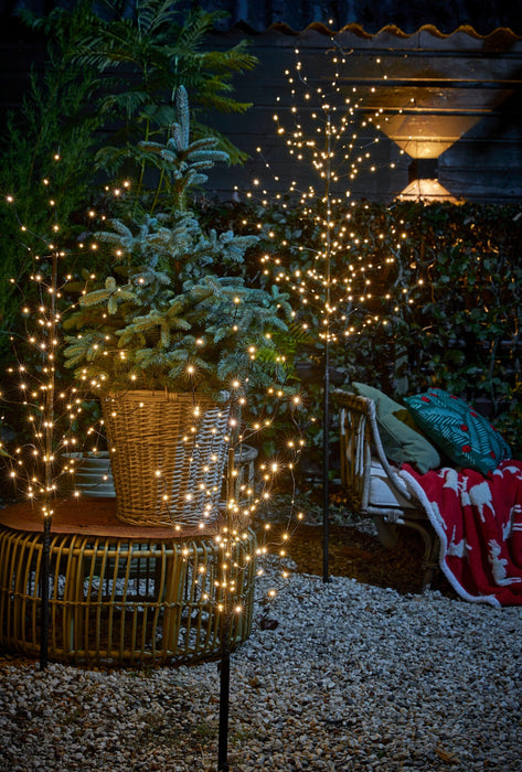 Luca Lighting - LED Sfeertakkenboom zwart (200 cm) – 248 Warm Witte LED’s – IP44 - Bivakshop