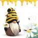 Luxe Bijen Gnome Decoratie – Handgemaakte Plush Kabouter met Zonnebloem – Farmhouse Keukendecoratie - Bivakshop