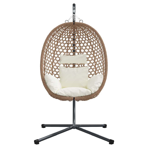 Luxe Ei - vormige Hangstoel Poly Rattan – 104x100x191 cm – Royale Lounge - Bivakshop