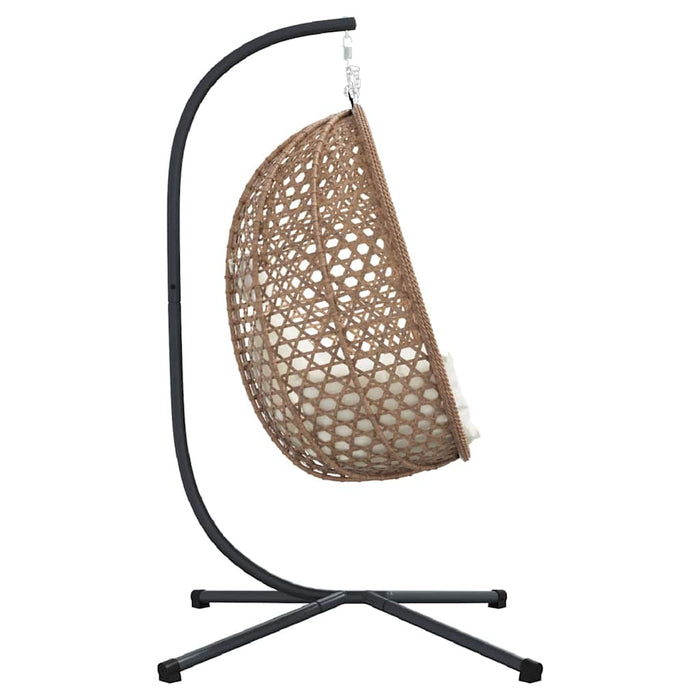 Luxe Ei - vormige Hangstoel Poly Rattan – 104x100x191 cm – Royale Lounge - Bivakshop