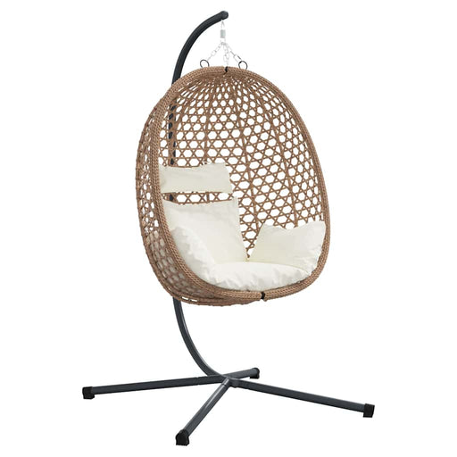 Luxe Ei - vormige Hangstoel Poly Rattan – 104x100x191 cm – Royale Lounge - Bivakshop