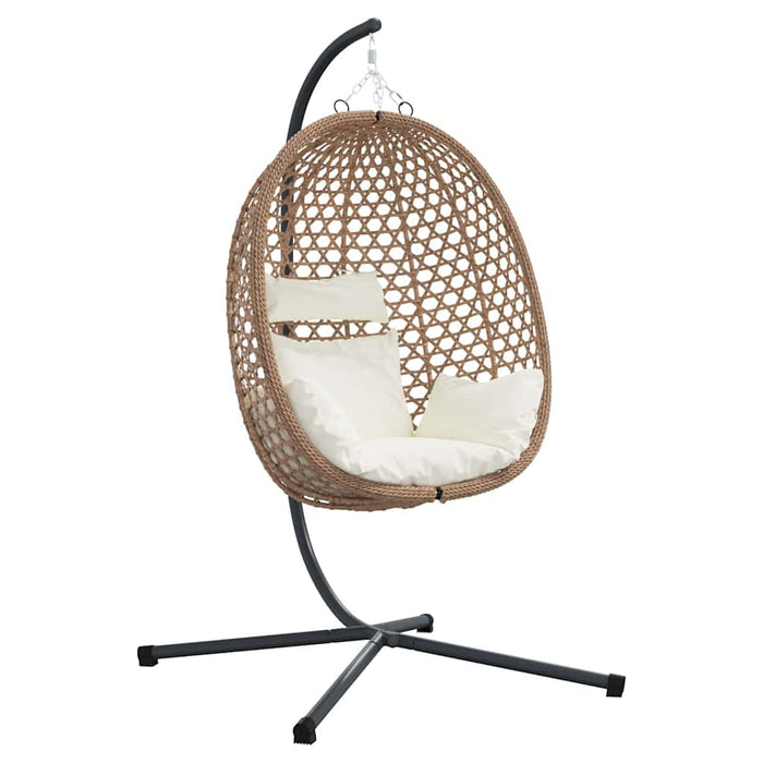 Luxe Ei - vormige Hangstoel Poly Rattan – 104x100x191 cm – Royale Lounge - Bivakshop