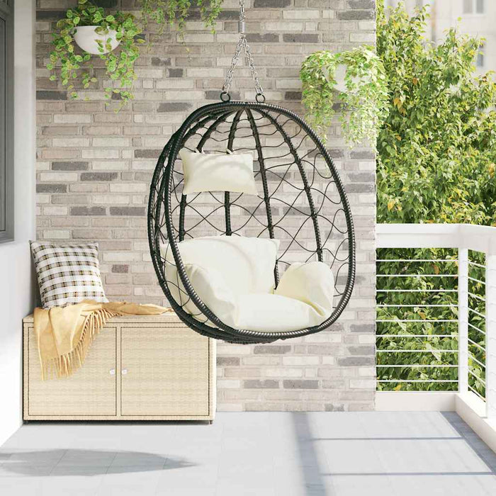 Luxe Ei - vormige Hangstoel Poly Rattan – 91,5x54,5x107 cm – Compact Comfort - Bivakshop
