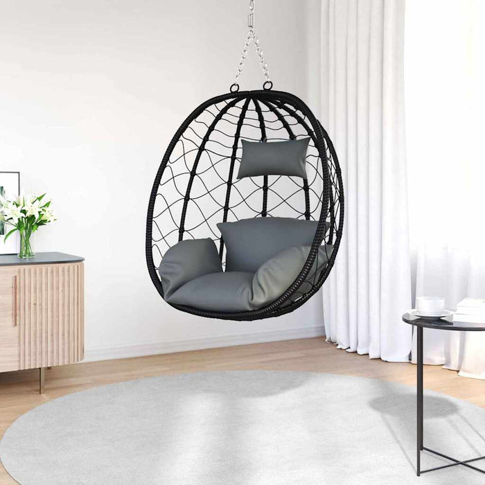 Luxe Ei - vormige Hangstoel Poly Rattan – 91,5x54,5x107 cm – Compact Comfort - Bivakshop