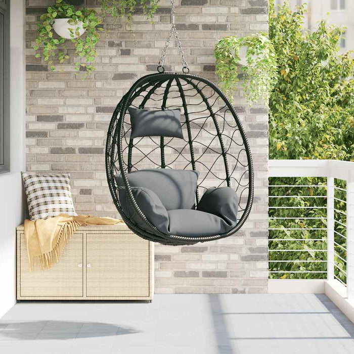 Luxe Ei - vormige Hangstoel Poly Rattan – 91,5x54,5x107 cm – Compact Comfort - Bivakshop