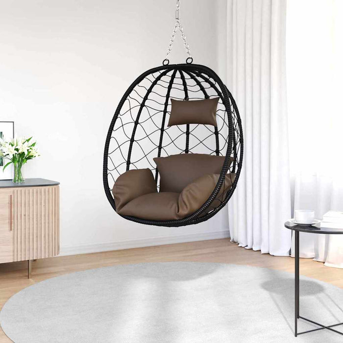 Luxe Ei - vormige Hangstoel Poly Rattan – 91,5x54,5x107 cm – Compact Comfort - Bivakshop