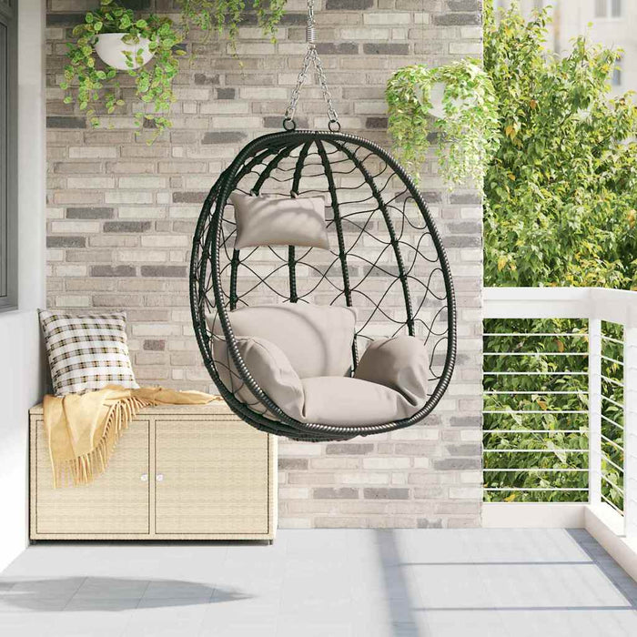 Luxe Ei - vormige Hangstoel Poly Rattan – 91,5x54,5x107 cm – Compact Comfort - Bivakshop