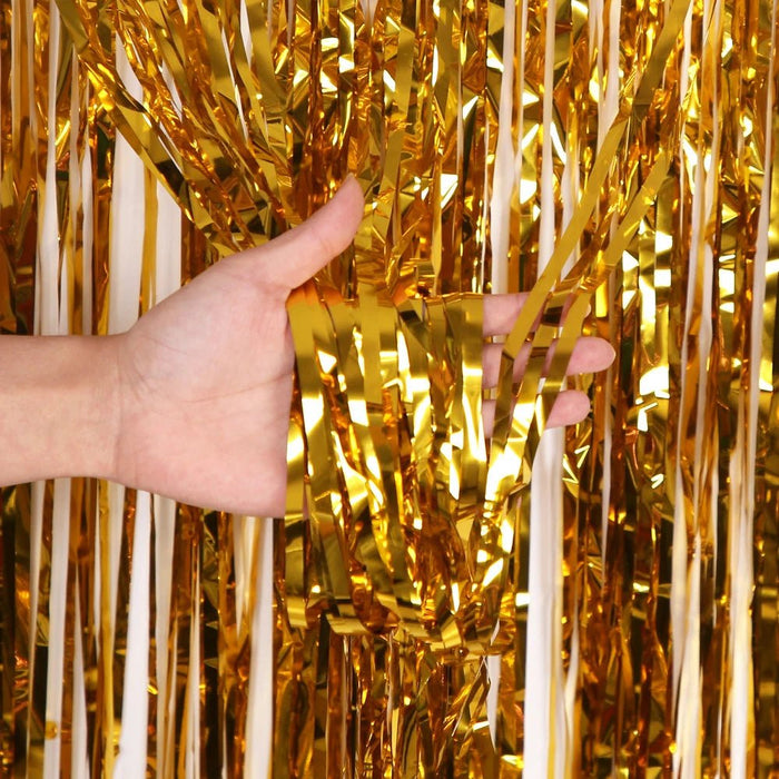 Luxe Glitter Fringe Gordijnen – Tinsel Folie Achtergrond – Diverse Kleuren & Feestthema’s - Bivakshop