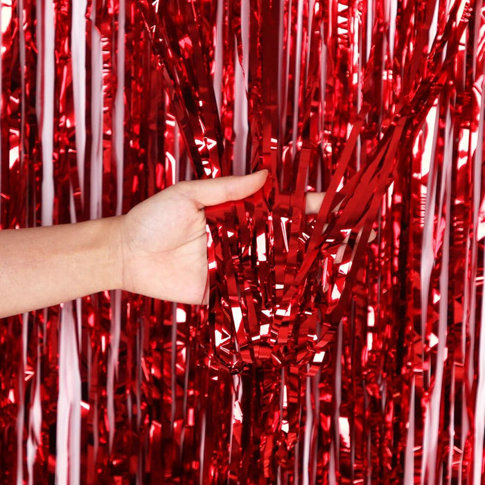 Luxe Glitter Fringe Gordijnen – Tinsel Folie Achtergrond – Diverse Kleuren & Feestthema’s - Bivakshop