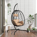 Luxe Hangende Ei Stoel – Poly Rattan & Staal – Inclusief Comfortabel Kussen - Bivakshop