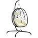 Luxe Hangende Ei Stoel – Poly Rattan & Staal – Inclusief Comfortabel Kussen - Bivakshop