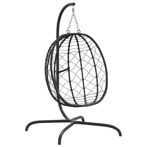 Luxe Hangende Ei Stoel – Poly Rattan & Staal – Inclusief Comfortabel Kussen - Bivakshop