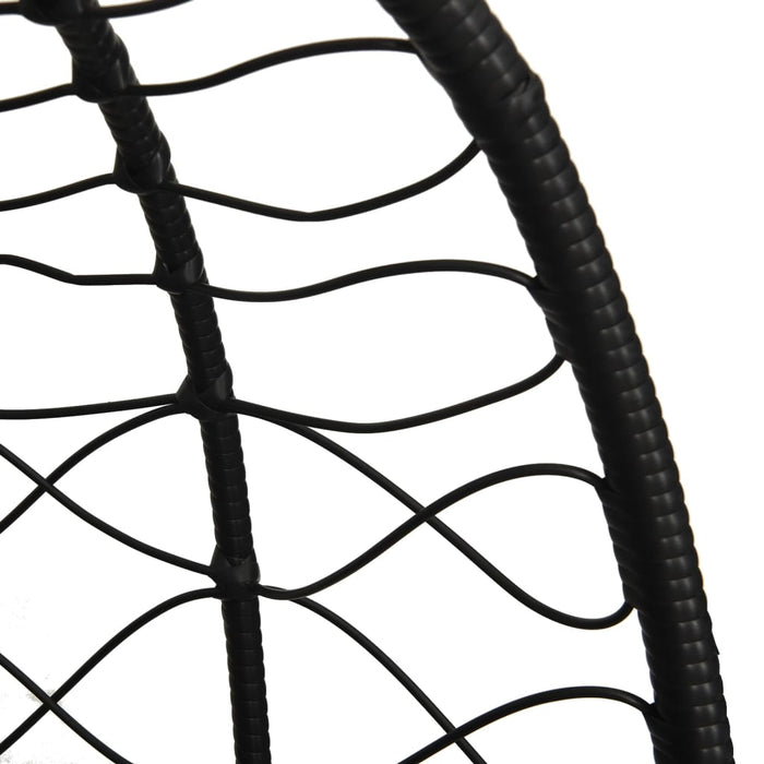 Luxe Hangende Ei Stoel – Poly Rattan & Staal – Inclusief Comfortabel Kussen - Bivakshop