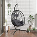 Luxe Hangende Ei Stoel – Poly Rattan & Staal – Inclusief Comfortabel Kussen - Bivakshop