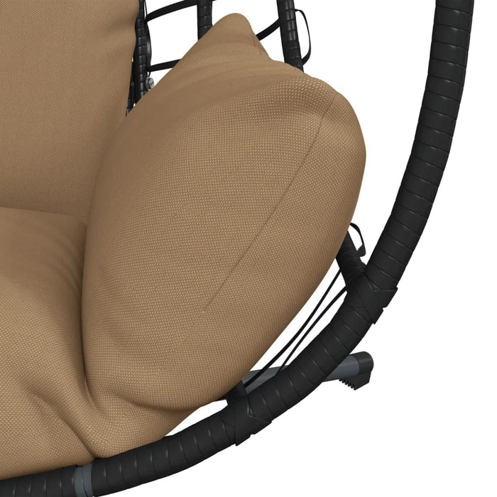 Luxe Hangstoel met Standaard – Rattan & Staal – Exclusief Lounge Comfort - Bivakshop