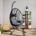 Luxe Hangstoel met Standaard – Rattan & Staal – Exclusief Lounge Comfort - Bivakshop