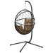 Luxe Hangstoel met Standaard – Rattan & Staal – Vrijstaande Loungestoel - Bivakshop