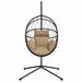 Luxe Hangstoel met Standaard – Rattan & Staal – Vrijstaande Loungestoel - Bivakshop