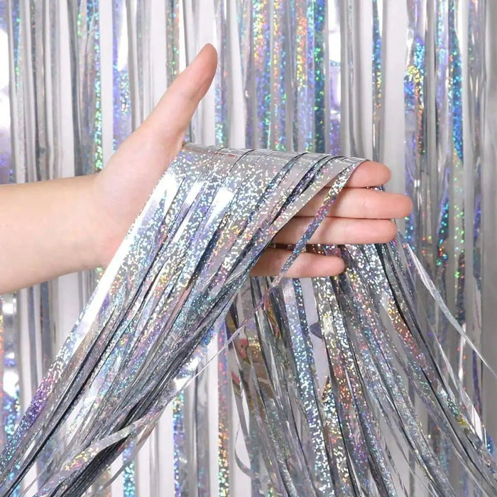 Luxe Laser Glitter Fringe Gordijn (1x2M) – Holografische Tinsel Achtergrond – Diverse Kleuren - Bivakshop