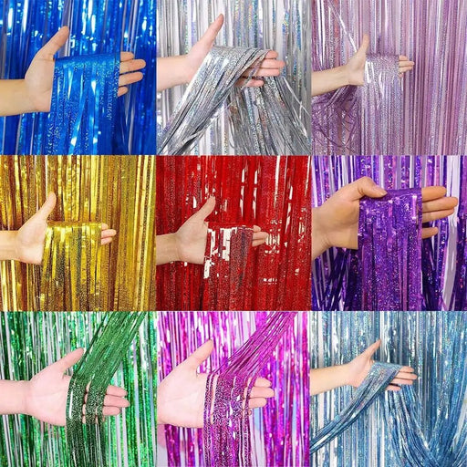 Luxe Laser Glitter Fringe Gordijn (1x2M) – Holografische Tinsel Achtergrond – Diverse Kleuren - Bivakshop