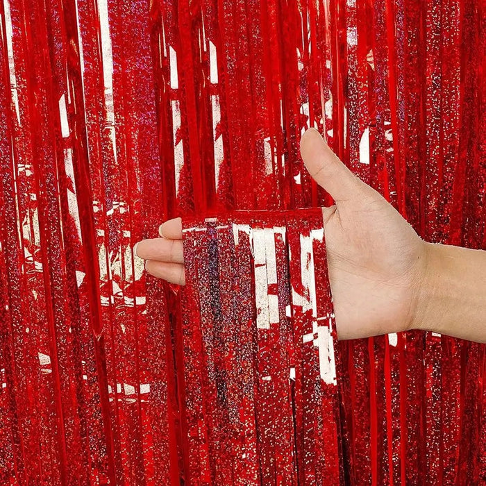 Luxe Laser Glitter Fringe Gordijn (1x2M) – Holografische Tinsel Achtergrond – Diverse Kleuren - Bivakshop