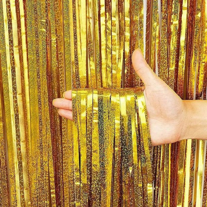 Luxe Laser Glitter Fringe Gordijn (1x2M) – Holografische Tinsel Achtergrond – Diverse Kleuren - Bivakshop