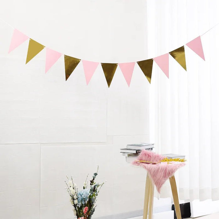 Luxe Vlaggenlijn Set – Driehoekige Banner Slinger – Stijlvolle Feestdecoratie in Diverse Kleuren - Bivakshop