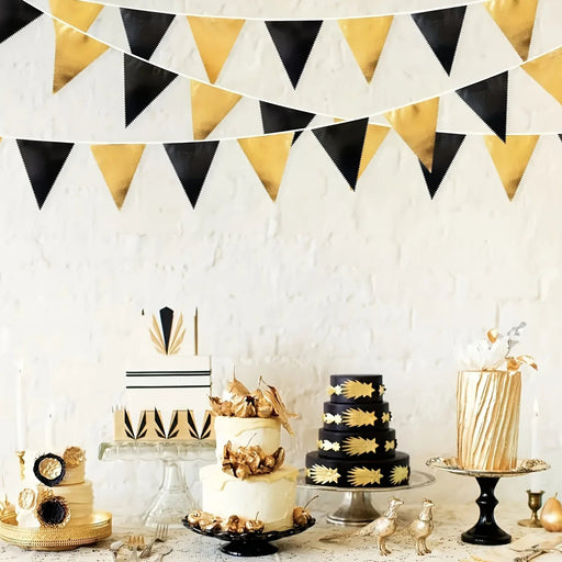 Luxe Vlaggenlijn Set – Driehoekige Banner Slinger – Stijlvolle Feestdecoratie in Diverse Kleuren - Bivakshop