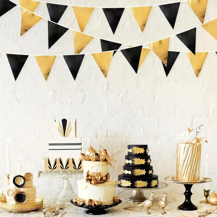 Luxe Vlaggenlijn Set – Driehoekige Banner Slinger – Stijlvolle Feestdecoratie in Diverse Kleuren - Bivakshop