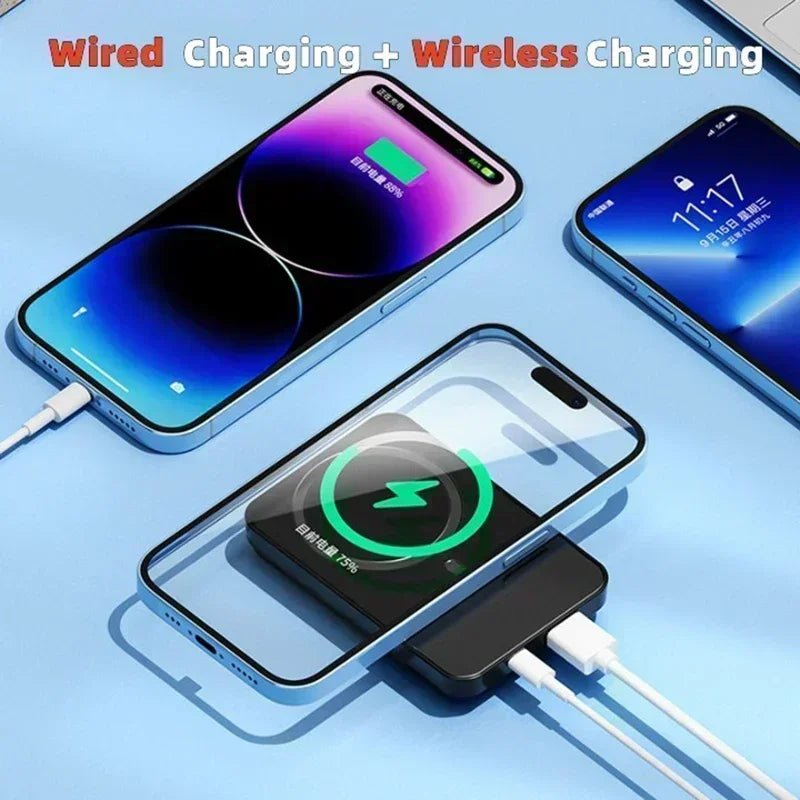 Magnetische draadloze oplader - Powerbank 22 5w 30000mah - iPhone 15 14 13 12 pro - Bivakshop