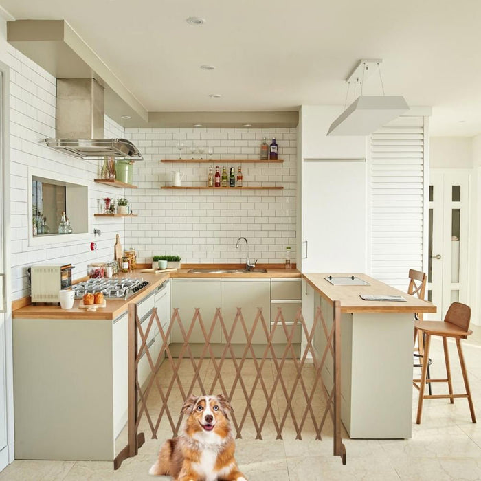 Maxxpro - Hondenhek – Hout – Verstelbaar (B30 - 117 cm) – Vrijstaand & Stijlvol - Bivakshop