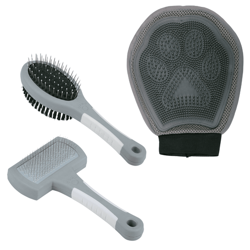 MaxxPro - Verzorgingsset Hond en Kat - 3 - delig Grijs - Bivakshop