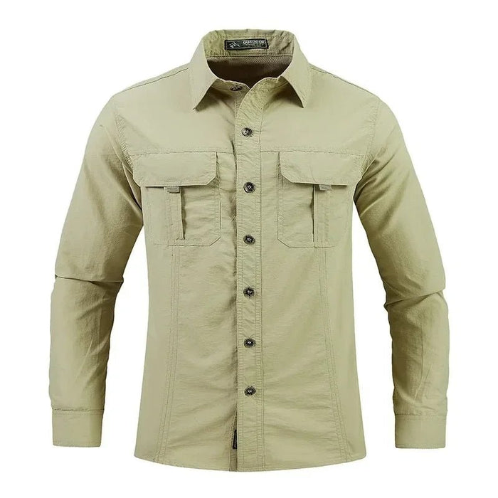 Men's Lightweight Quick - Drying Shirt Tactical Casual Military Long - Sleeved Cargo Shirt Breathable Sport Sunscreen Hiking Shirt - Bivakshop